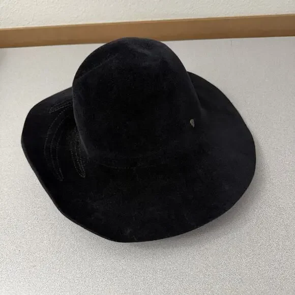 Helen Kaminski Classic Black Felted Hat Helen Kaminski Formed Felt Hat Womens Black Embroidered  main image 3